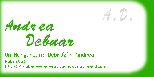 andrea debnar business card